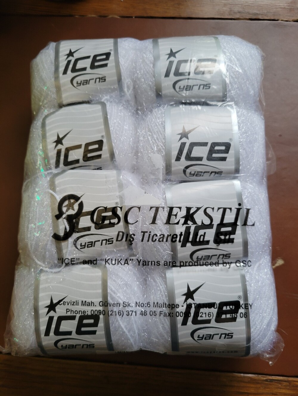 8 Bright White Ice sparkle Soft yarn  50 gr/1.75 oz